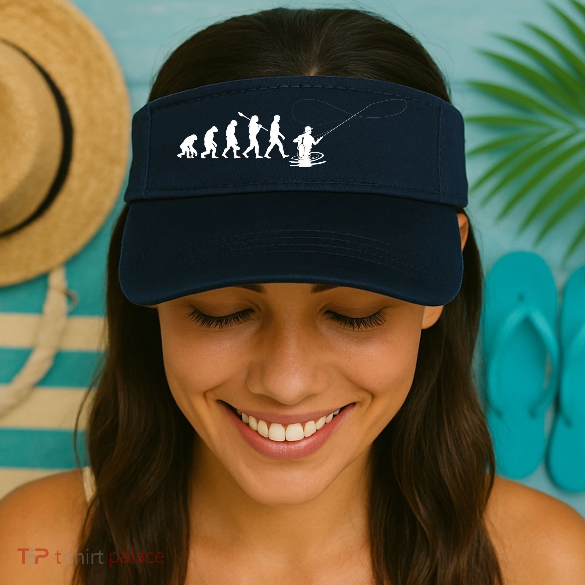 Funny Evolution Of Man Fly Fishing Visor