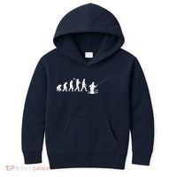 Funny Evolution Of Man Fly Fishing Kids Hoodie thumb 0