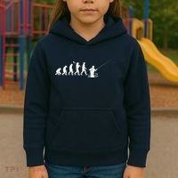 Funny Evolution Of Man Fly Fishing Kids Hoodie thumb 3