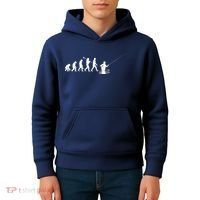 Funny Evolution Of Man Fly Fishing Kids Hoodie thumb 4