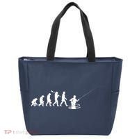 Funny Evolution Of Man Fly Fishing Tote Bag thumb 0