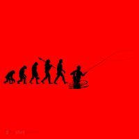 Funny Evolution Of Man Fly Fishing Santa Hat thumb 1