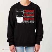 Funny Engineer Optimist Pessimist Glass Engineer Women's Sweatshirt thumb 0