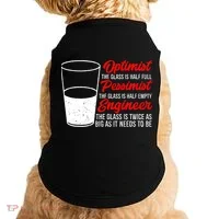Funny Engineer Optimist Pessimist Glass Engineer Doggie Tank thumb 0