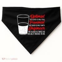 Funny Engineer Optimist Pessimist Glass Engineer USA-Made Doggie Bandana thumb 0