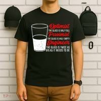 Funny Engineer Optimist Pessimist Glass Engineer T-Shirt thumb 6