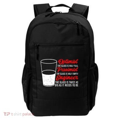 Funny Engineer Optimist Pessimist Glass Engineer Backpack