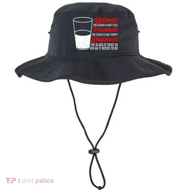 Funny Engineer Optimist Pessimist Glass Engineer Bucket Hat