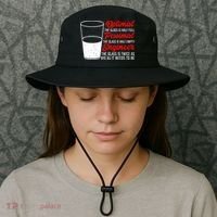 Funny Engineer Optimist Pessimist Glass Engineer Bucket Hat thumb 3