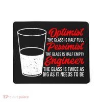 Funny Engineer Optimist Pessimist Glass Engineer Mousepad thumb 0