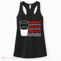 Funny Engineer Optimist Pessimist Glass Engineer Women's Tank Top thumb 0