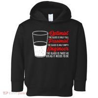 Funny Engineer Optimist Pessimist Glass Engineer Toddler Hoodie thumb 0