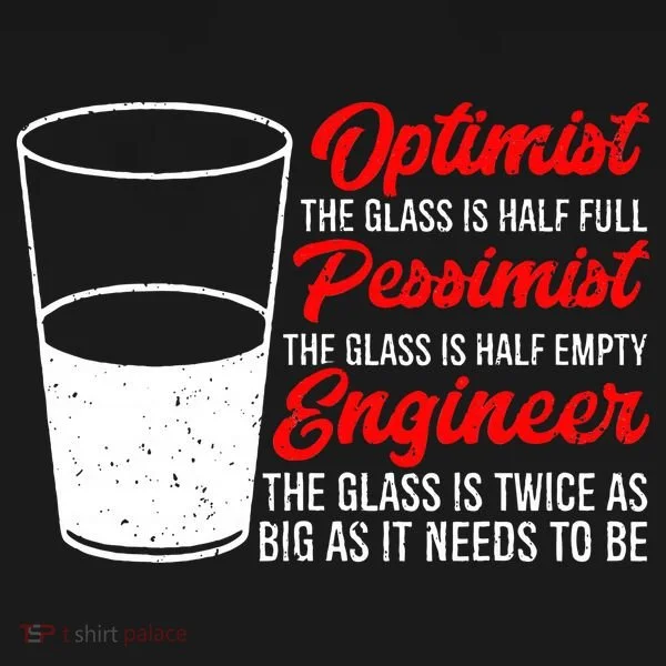 Funny Engineer Optimist Pessimist Glass Engineer Women's Long Sleeve Shirt