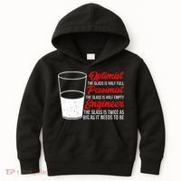 Funny Engineer Optimist Pessimist Glass Engineer Kids Hoodie thumb 0