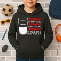 Funny Engineer Optimist Pessimist Glass Engineer Kids Hoodie thumb 2
