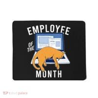 Funny Employee Of The Month Sleepy Cat Laptop Mousepad thumb 0
