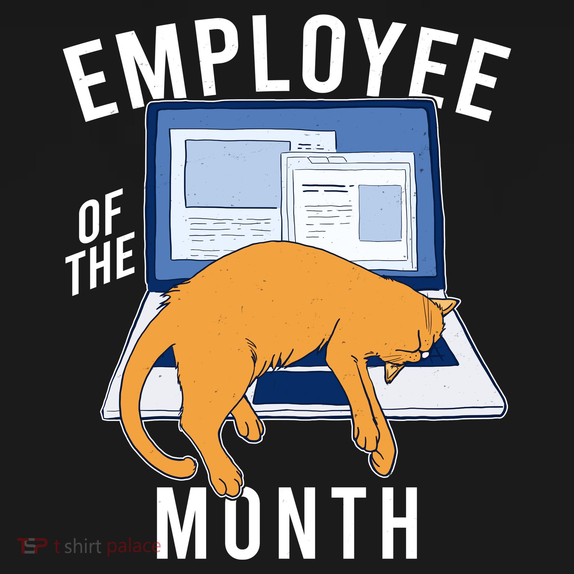Funny Employee Of The Month Sleepy Cat Laptop Mousepad