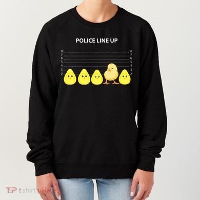 Funny Easter Police Line Up Chicks S Women's Sweatshirt