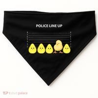 Funny Easter Police Line Up Chicks S USA-Made Doggie Bandana thumb 0