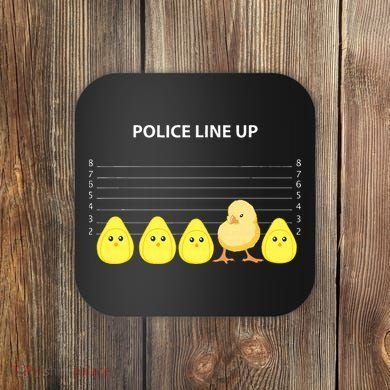 Funny Easter Police Line Up Chicks S Coaster