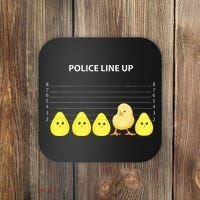 Funny Easter Police Line Up Chicks S Coaster thumb 0