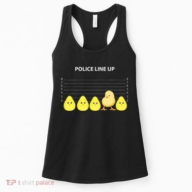 Funny Easter Police Line Up Chicks S Women's Tank Top