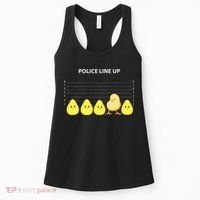 Funny Easter Police Line Up Chicks S Women's Tank Top thumb 0