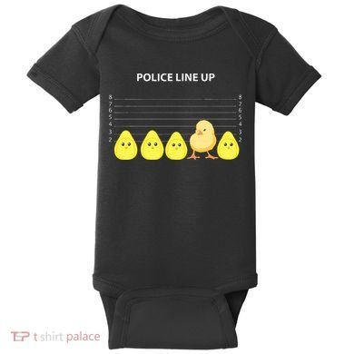Funny Easter Police Line Up Chicks S Baby Bodysuit