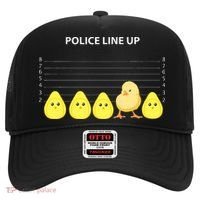 Funny Easter Police Line Up Chicks S Hat thumb 0