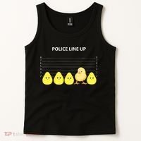 Funny Easter Police Line Up Chicks S Tank Top thumb 2