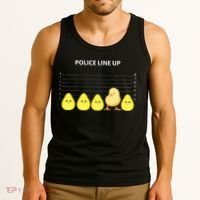 Funny Easter Police Line Up Chicks S Tank Top thumb 3