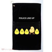 Funny Easter Police Line Up Chicks S Golf Towel thumb 0