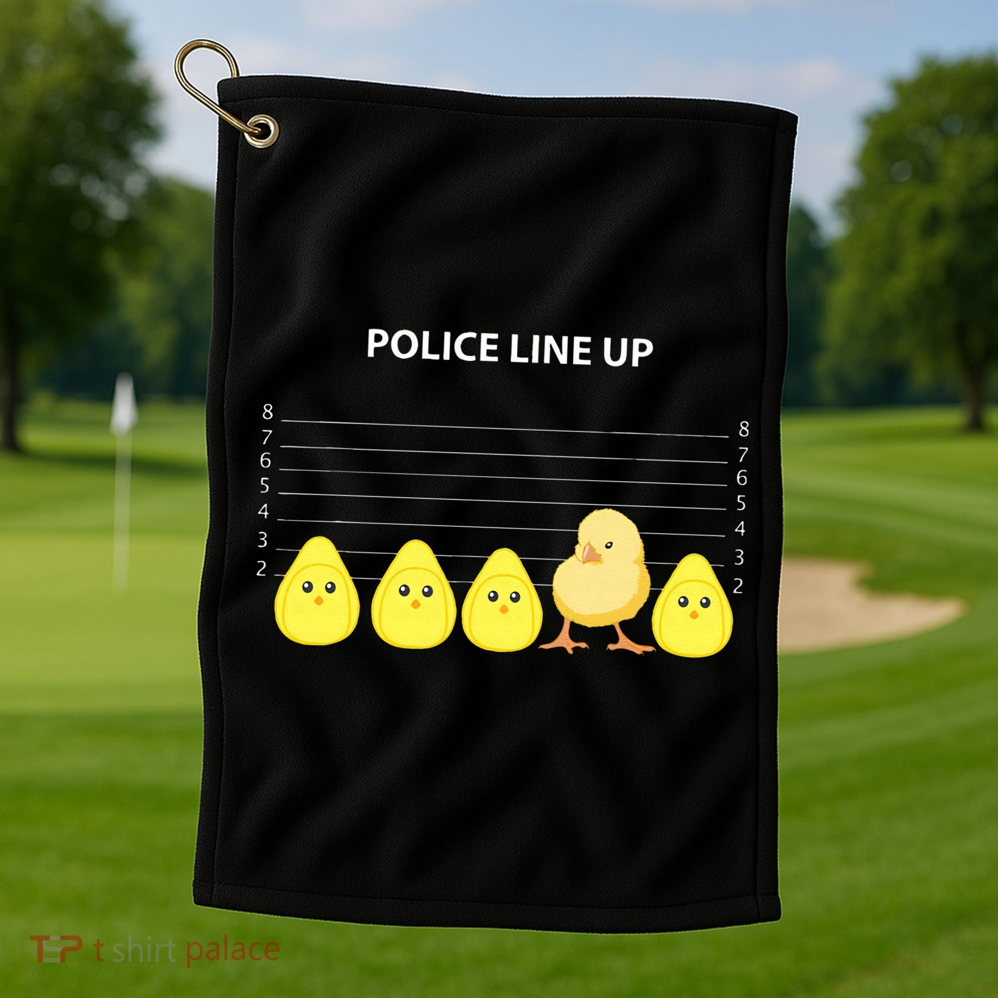 Funny Easter Police Line Up Chicks S Golf Towel