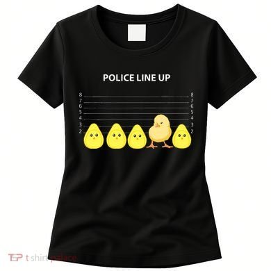 Funny Easter Police Line Up Chicks S Women's T-Shirt