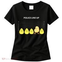 Funny Easter Police Line Up Chicks S Women's T-Shirt thumb 0