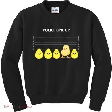 Funny Easter Police Line Up Chicks S Kids Sweatshirt