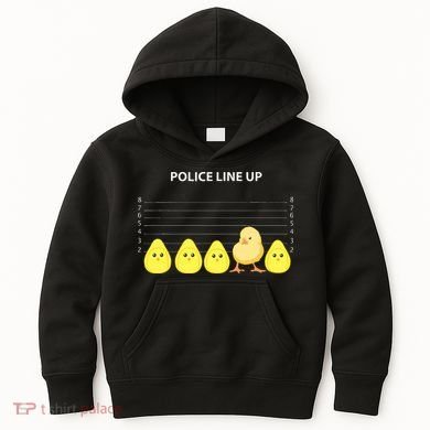 Funny Easter Police Line Up Chicks S Kids Hoodie