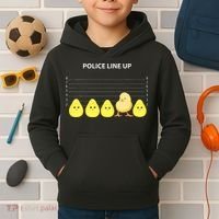 Funny Easter Police Line Up Chicks S Kids Hoodie thumb 2