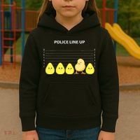 Funny Easter Police Line Up Chicks S Kids Hoodie thumb 3