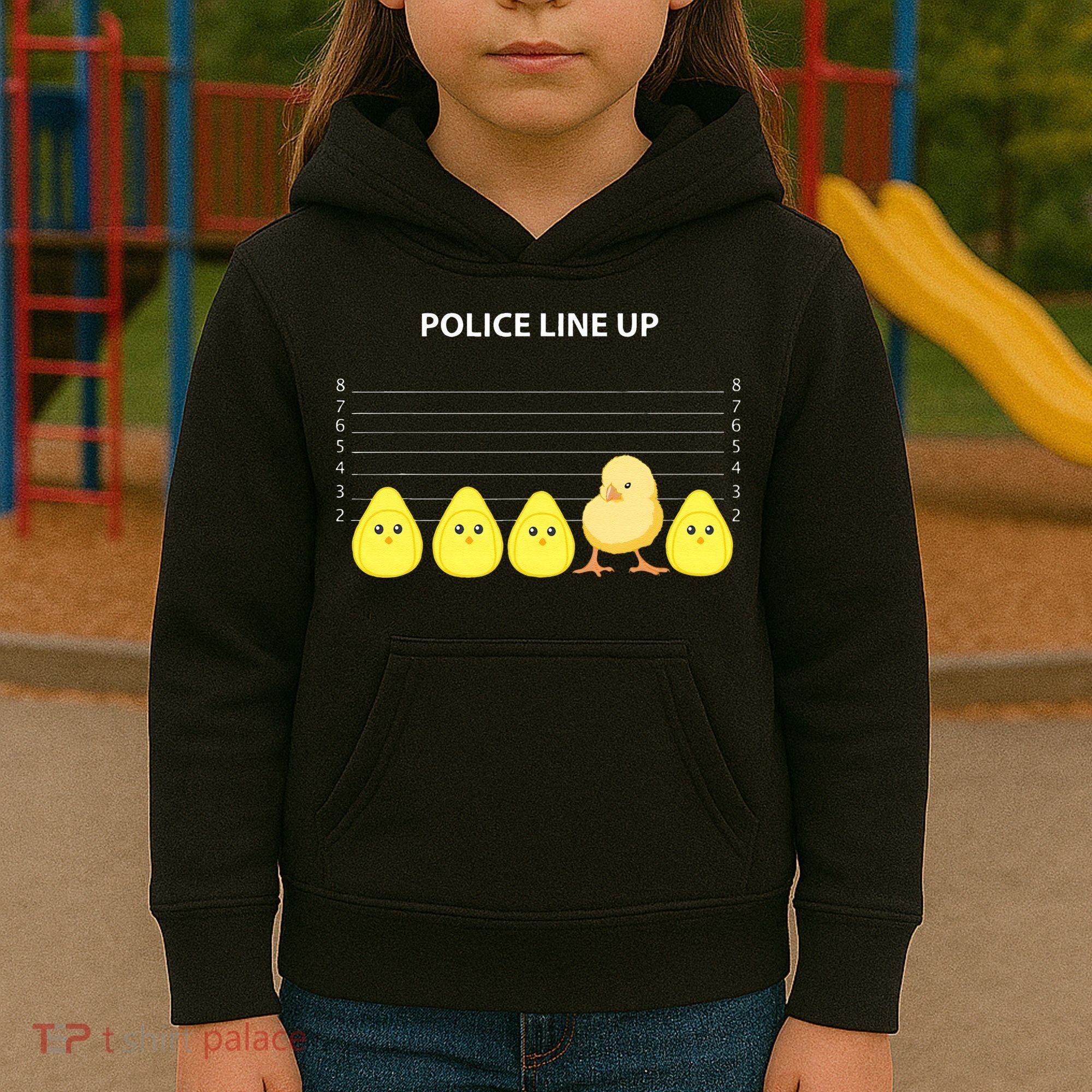 Funny Easter Police Line Up Chicks S Kids Hoodie