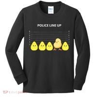 Funny Easter Police Line Up Chicks S Kids Long Sleeve Shirt thumb 0