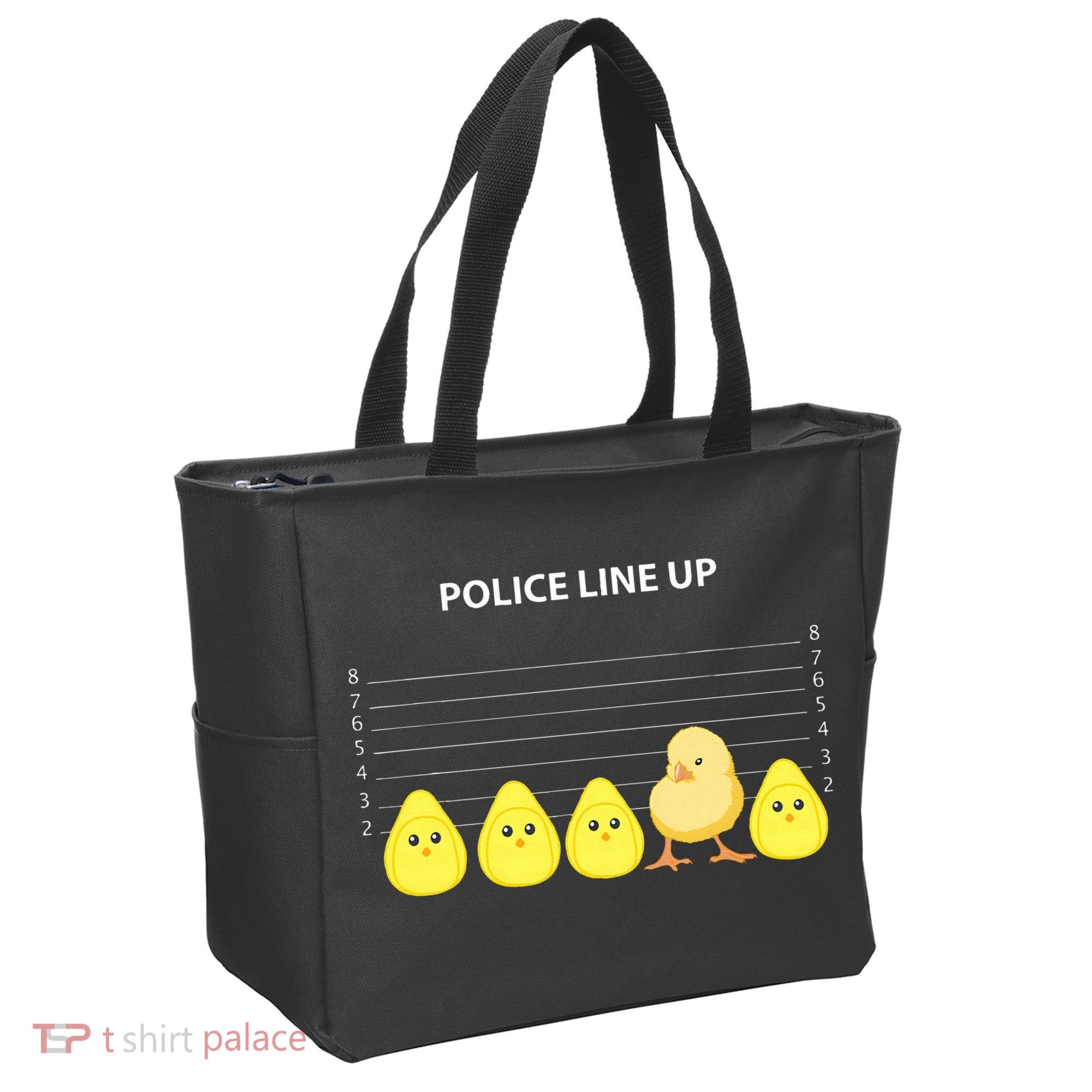 Funny Easter Police Line Up Chicks S Tote Bag