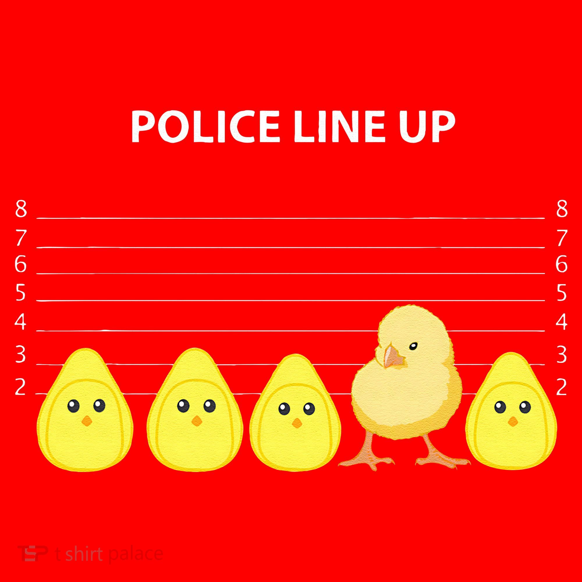 Funny Easter Police Line Up Chicks S Santa Hat
