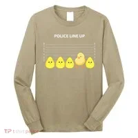 Funny Easter Police Line Up Chicks S Long Sleeve Shirt thumb 0