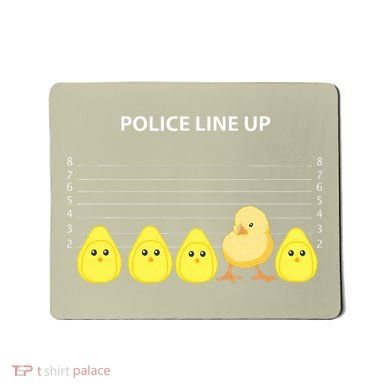 Funny Easter Police Line Up Chicks S Mousepad