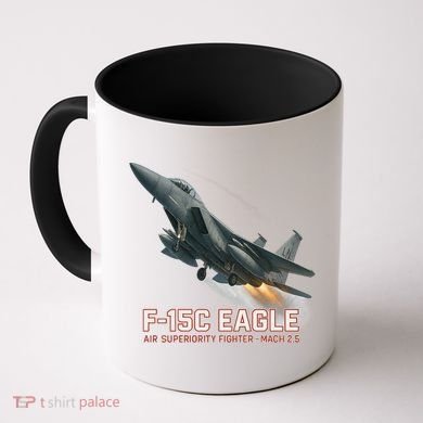 F-15C Eagle Poster – High-Speed Air Superiority Jet Design Coffee Mug