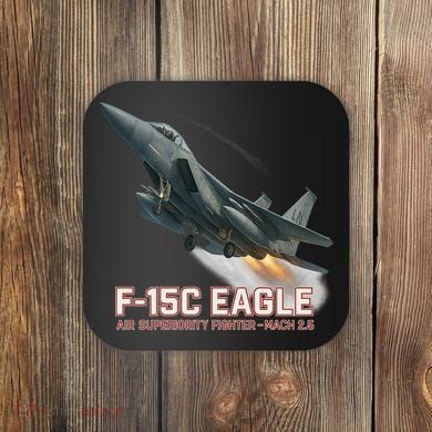F-15C Eagle Poster – High-Speed Air Superiority Jet Design Coaster