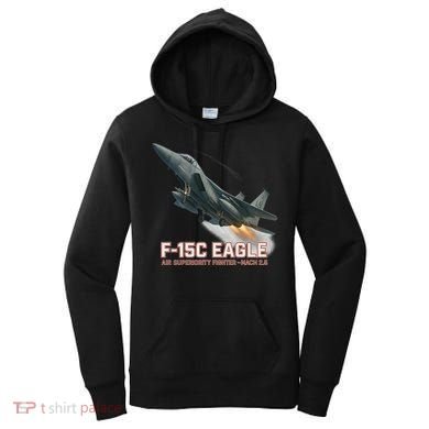 F-15C Eagle Poster – High-Speed Air Superiority Jet Design Women's Hoodie