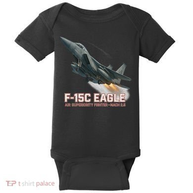 F-15C Eagle Poster – High-Speed Air Superiority Jet Design Baby Bodysuit