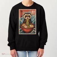 Ferret Eating Ramen Kawaii Anime Pet Lover  Women's Sweatshirt thumb 0